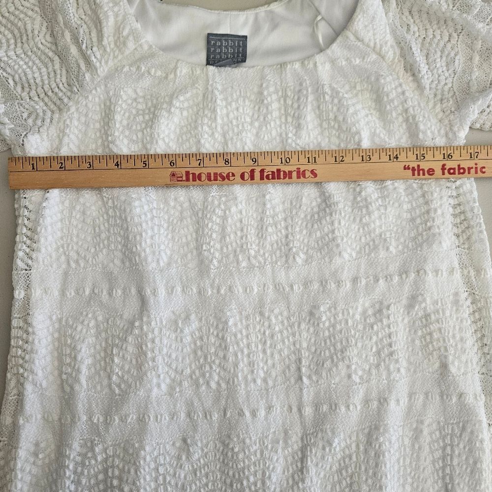 Rabbit Rabbit Rabbit Designs White Lace Shift Dress Size 10 - Picture 8 of 12